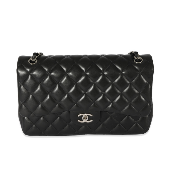 Chanel Black Quilted Lambskin Jumbo Classic Double Flap - Picture 1 of 7